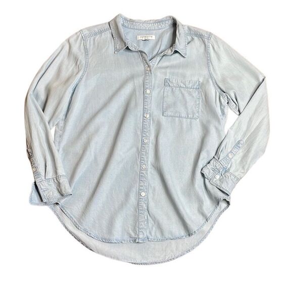 90s Vintage Liz Claiborne Chambay Blue Button Down Large Petite - Picture 1 of 9